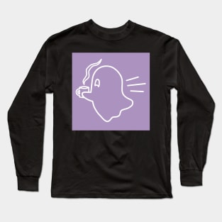Lovely Ghostie on their way to bring you a warm drink! Long Sleeve T-Shirt